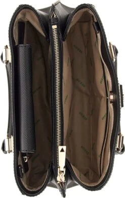 Guess Eco Alexie Girlfriend Satchel Dames Handtas - Zwart -Liora Luxe Winkel 761x1200