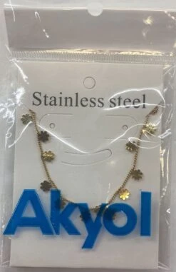 Goudkleurige Ketting - Stainless Steel - Stainless Steel Ketting - Ketting Met Bloemen - Halsketting – Golden Necklace - Goud - Ketting - Gouden Ketting - Halsbandje - Ketting Voor Dame -Liora Luxe Winkel 777x1200 2