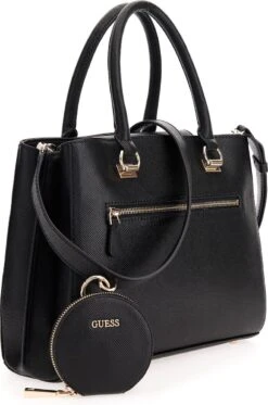 Guess Eco Alexie Girlfriend Satchel Dames Handtas - Zwart -Liora Luxe Winkel 795x1200 1