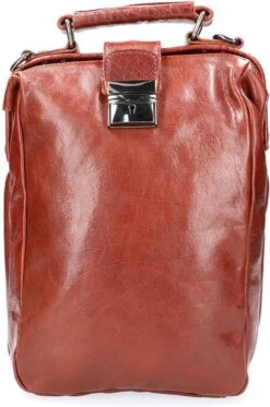 Leather Design Leren Rugzak / Schoudertas Cognac