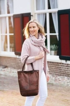 Justified Leren Shopper Met Etui Bruin -Liora Luxe Winkel 800x1200 20
