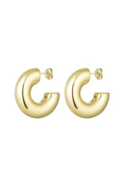 Bijoutheek Oorknoppen Hoop (1cm) Dik Goud