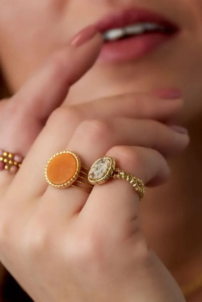 Ring - Stainless Steel - Edelsteen - Rozenkwarts - Verstelbaar - Roze 6 Ring - Stainless Steel - Edelsteen - Rozenkwarts - Verstelbaar - Roze - Afbeelding 4