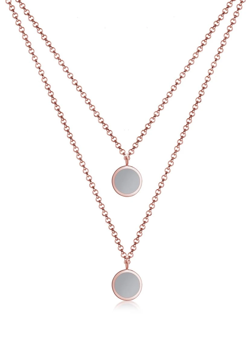Elli Dames Halsketting Dames Laagje Cirkel Geo-Emaille In 925 Sterling Zilver Rose Goud Geplateerd 3 Elli Dames Halsketting Dames Laagje Cirkel Geo-Emaille In 925 Sterling Zilver Rose Goud Geplateerd