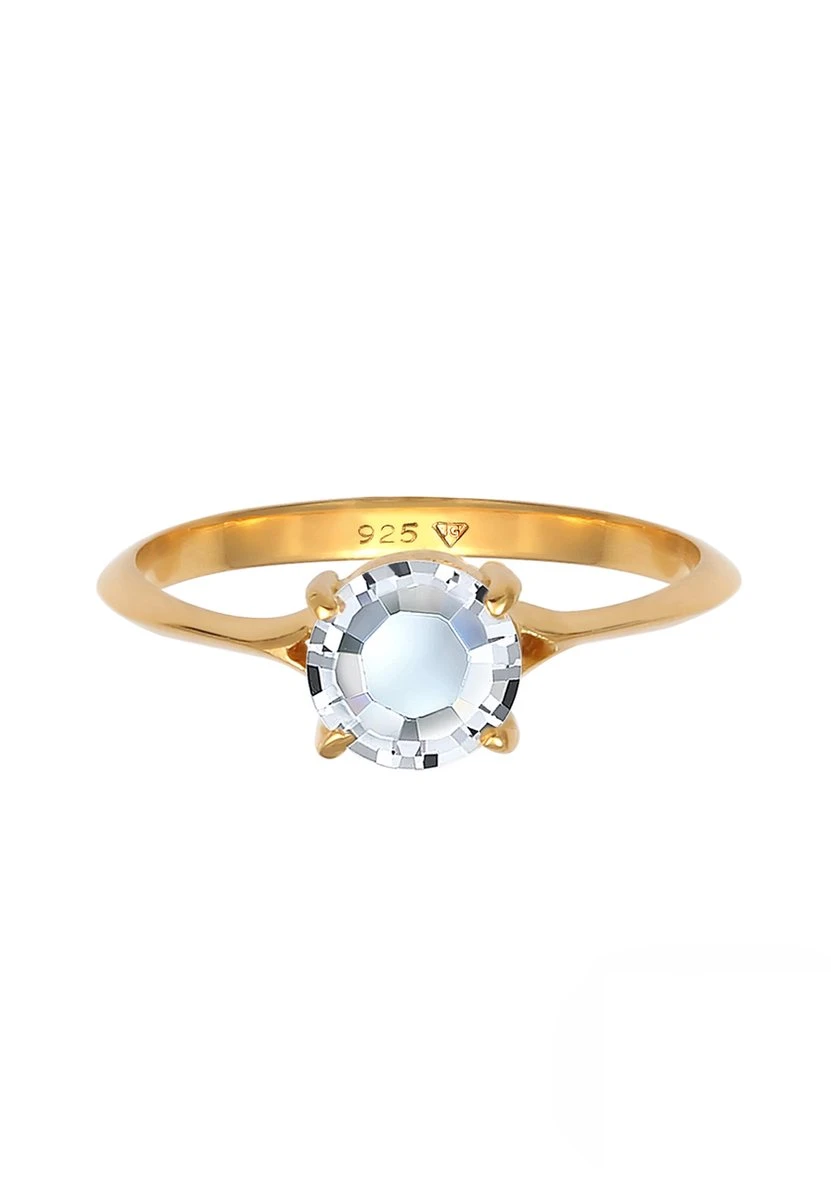 Elli Dames Ring Damesring Solitair Verloving Met Kristal Van Verguld 925 Sterling Zilver 4 Elli Dames Ring Damesring Solitair Verloving Met Kristal Van Verguld 925 Sterling Zilver - Afbeelding 2
