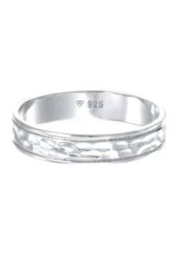 Elli PREMIUM Dames Ring Dames Band Paar Partner Bruiloft Gestructureerd In 925 Sterling Zilver -Liora Luxe Winkel 831x1200 71