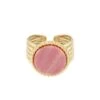 Ring - Stainless Steel - Edelsteen - Rozenkwarts - Verstelbaar - Roze -Liora Luxe Winkel 869x1200 4