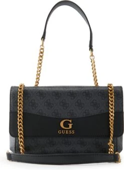 Guess Nell Logo Xbody Dames Crossbody Schoudertas Kunstleer - Grijs