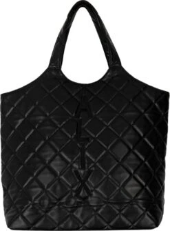 Alix The Label Ladies Woven Faux Leather Shopper Shoppers Dames - Zwart - Maat ONESIZE