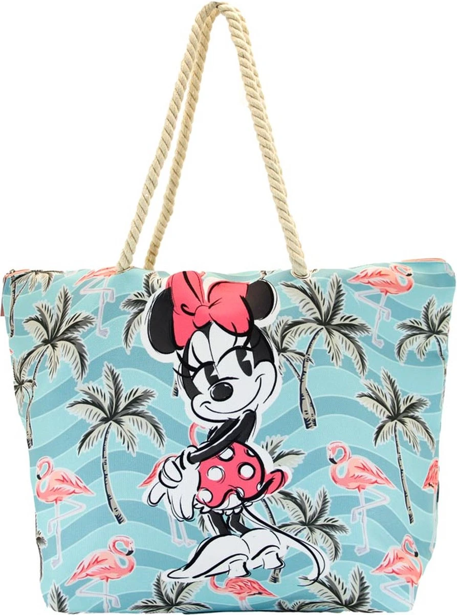 Disney Minnie Mouse - Strandtas Met Rits - Beach Bag - Minnie Mouse Tropic Beach - 46 X 33 X 12 Cm 3 Disney Minnie Mouse - Strandtas Met Rits - Beach Bag - Minnie Mouse Tropic Beach - 46 X 33 X 12 Cm