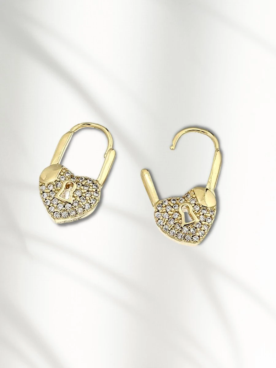 Zatthu Jewelry - N22FW566 - Judy Zirkonia Hart Oorbellen Goud 4 Zatthu Jewelry - N22FW566 - Judy Zirkonia Hart Oorbellen Goud - Afbeelding 2