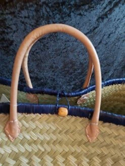 Rieten Strandtas Met Donker Blauwe Bies, Strandtas, Shopper, Rietentas, Bohemida- Rieten Tas - Boho Ibiza Shopper Tas/Strandtas - Boodschappentas - Mandtas – Boodschappenmand -Liora Luxe Winkel 900x1200 39