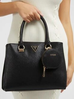 Guess Eco Alexie Girlfriend Satchel Dames Handtas - Zwart -Liora Luxe Winkel 900x1200 6