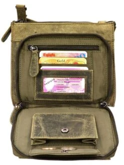 Leather Design Leren Schoudertasje / Heuptasje Groen 13 Leather Design Leren Schoudertasje / Heuptasje Groen -Liora Luxe Winkel 901x1200