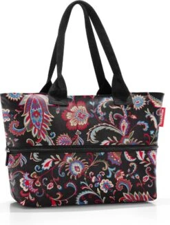 Reisenthel Shopper E1 Shopper Schoudertas - 12L - Paisley Zwart