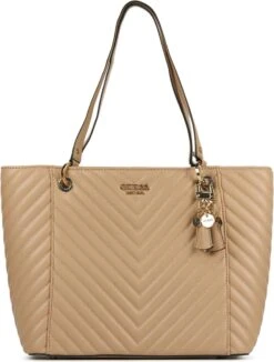 GUESS Schoudertassen / Handtas - Leer - Norlle Tote - Beige