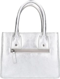 Sacha - Zilverkleurige Leren Handtas -Liora Luxe Winkel 911x1200