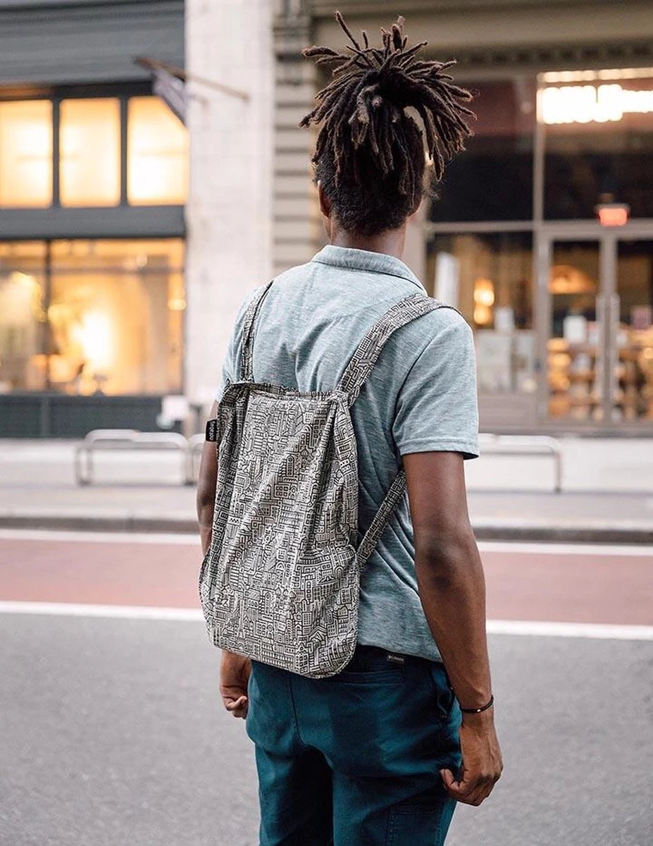 Notabag Rugzak / Shopper Hello World Grijs/Zwart 14 Notabag Rugzak / Shopper Hello World Grijs/Zwart - Afbeelding 12