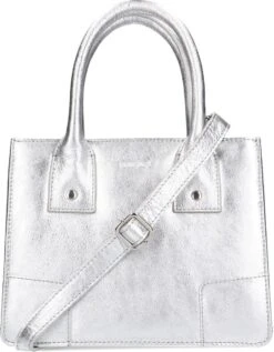 Sacha - Zilverkleurige Leren Handtas