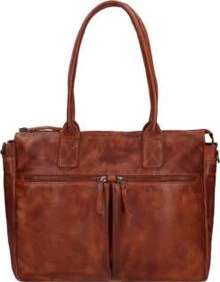 Bear Design Business Schoudertas Binni Met Laptopvak 17'' Cognac