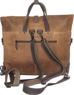 Leather Design Rugzak / Schoudertas / Handtas Leer Met Canvas L -Liora Luxe Winkel 938x1200 2
