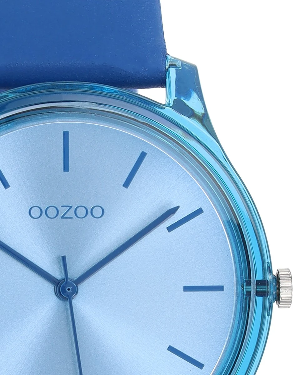 OOZOO Timepieces - Klassiek Blauwe Horloge Met Klassiek Blauwe Leren Band - C11143 4 OOZOO Timepieces - Klassiek Blauwe Horloge Met Klassiek Blauwe Leren Band - C11143 - Afbeelding 2