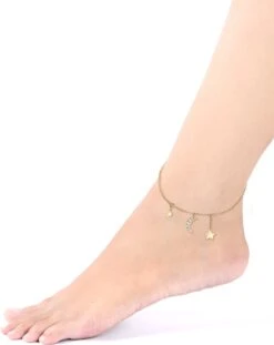 Elli Dames Enkelbanden Dames Astro Sterren Halve Maan Met Kristallen In 925 Sterling Zilver Verguld -Liora Luxe Winkel 954x1200 3