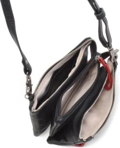 Berba Schoudertasje Soft Zwart-Rood -Liora Luxe Winkel 979x1200 2